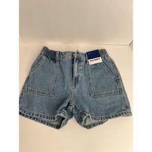 Old Navy Girls' High-Rise Denim Shorts, Light Wash, Size L 10-12